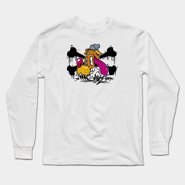 Monky dog Long Sleeve T-Shirt by cereso monky